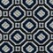 1 Yard Strong Blue Silver Geometric Jacquard Polyester Acetate Fabric
